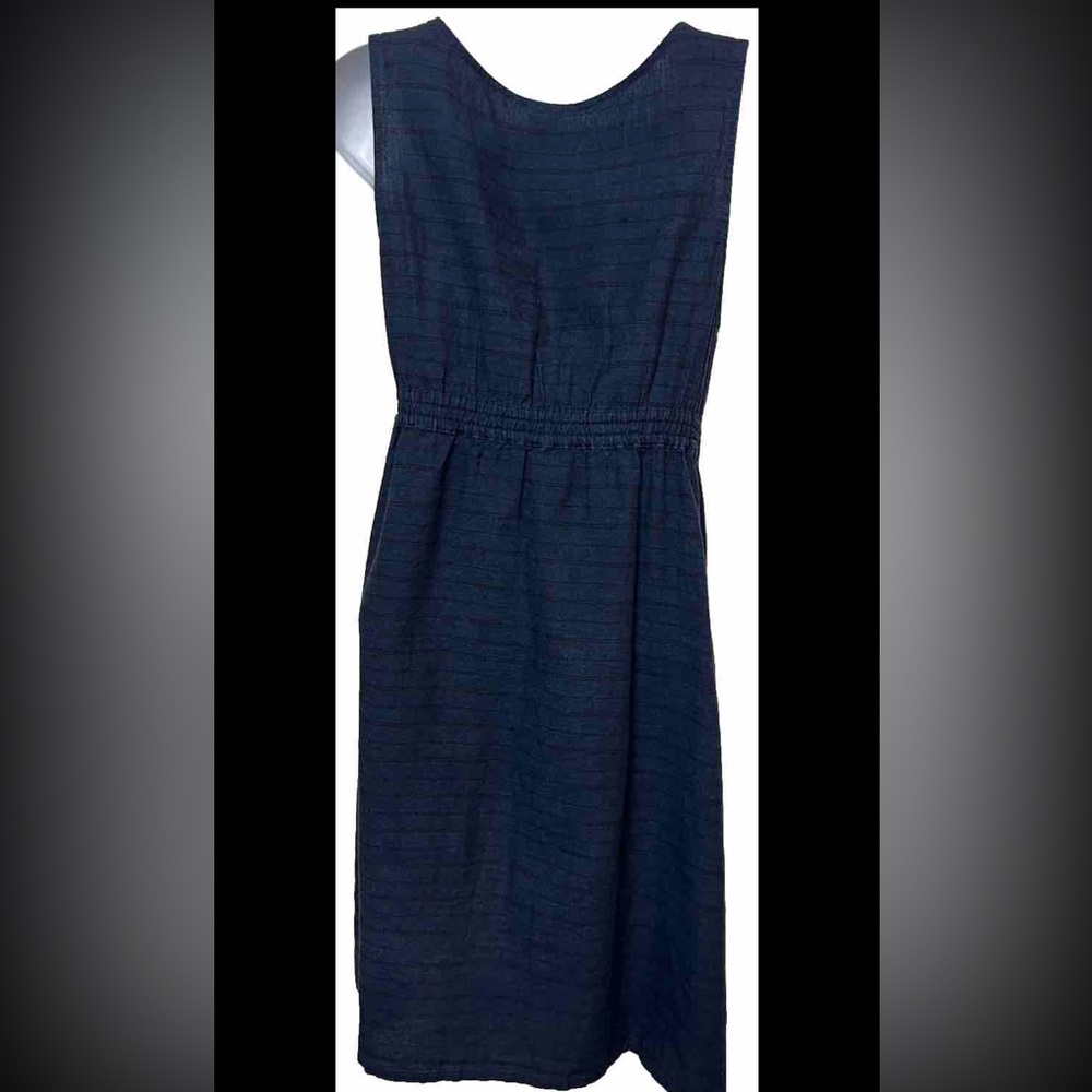 PATAGONIA Dress Island Hemp Crossover Mini Navy Blue Drawstring Sz 8 - Picture 4 of 8